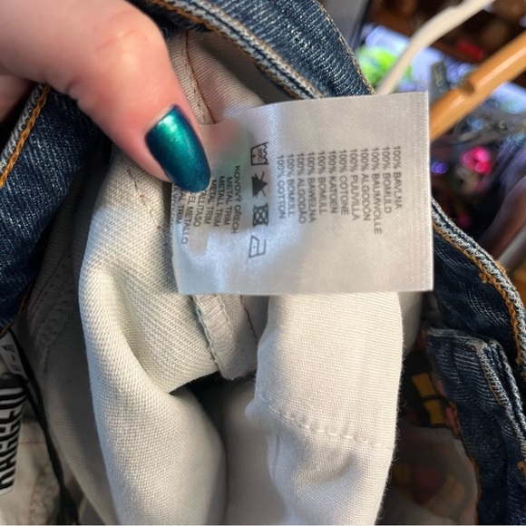 The Ragged Priest Hot Rod Mix Check Mom Jeans in Red & Green - Picture 14 of 15